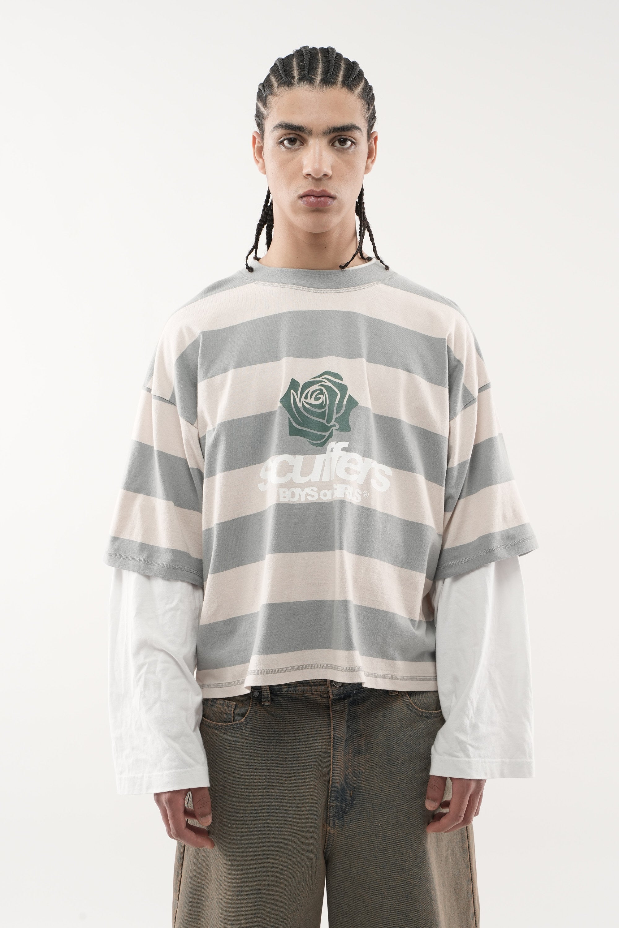 Boy Grey Striped T-Shirt