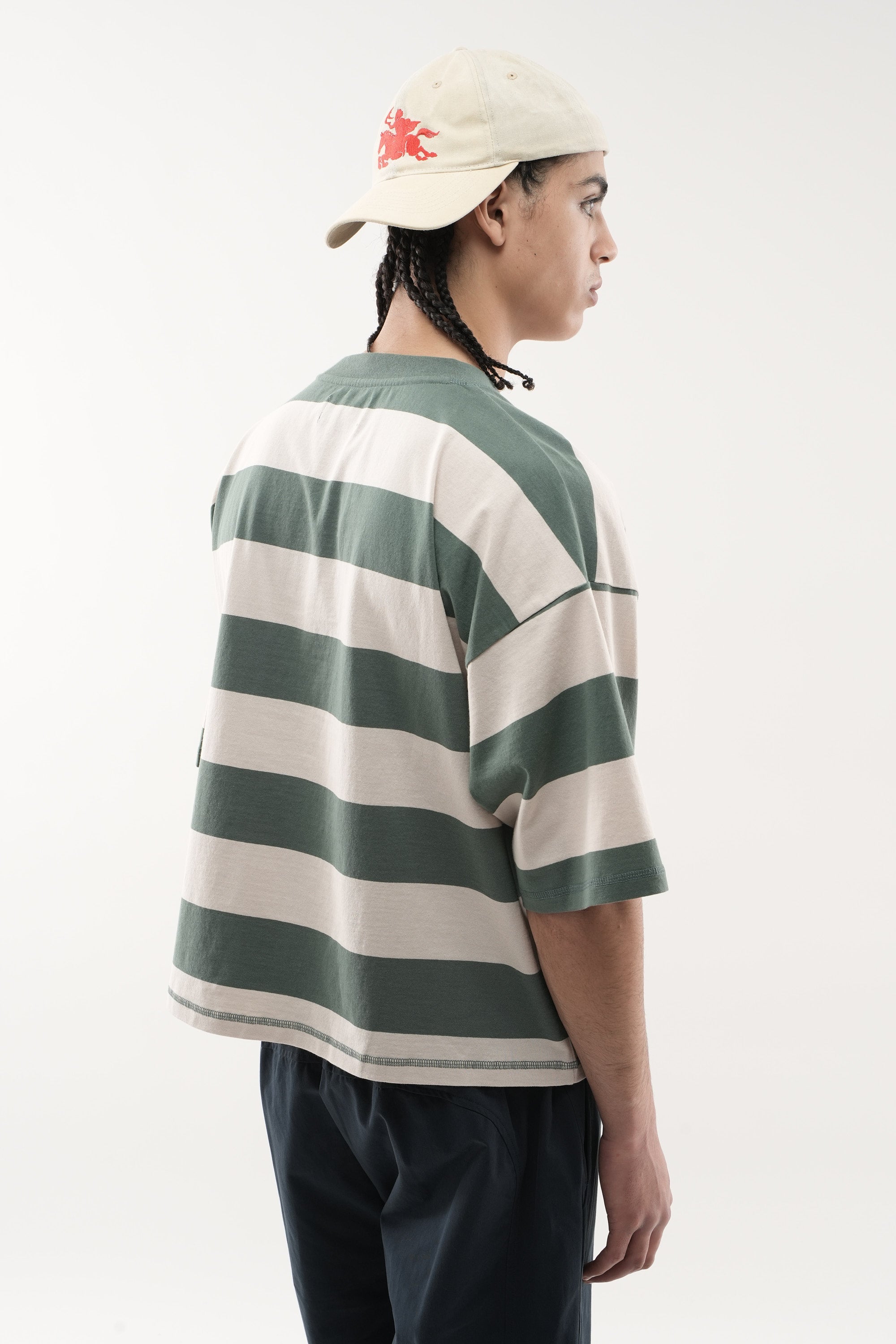Boy Green Striped T-Shirt
