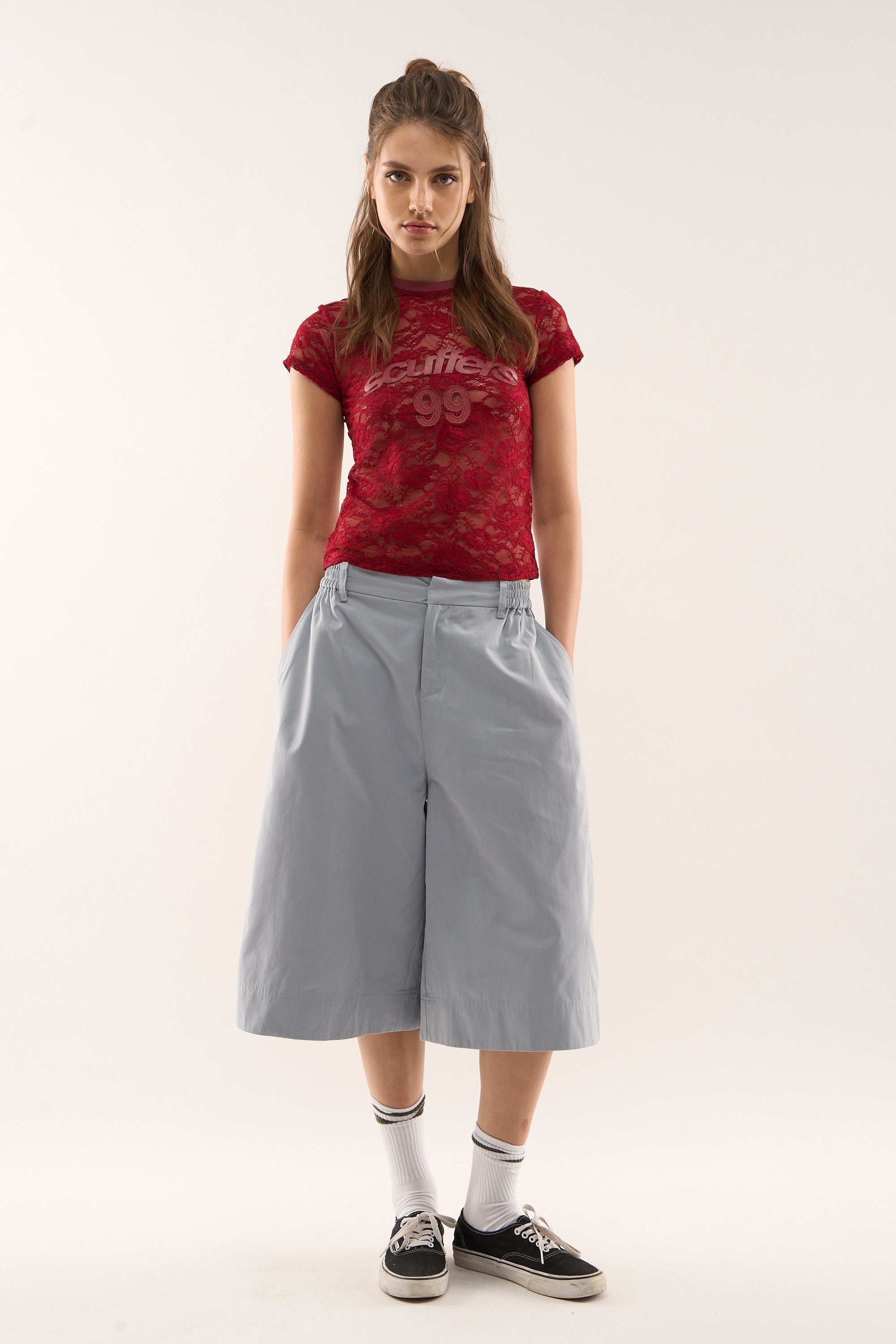 99 Lace Burgundy Top