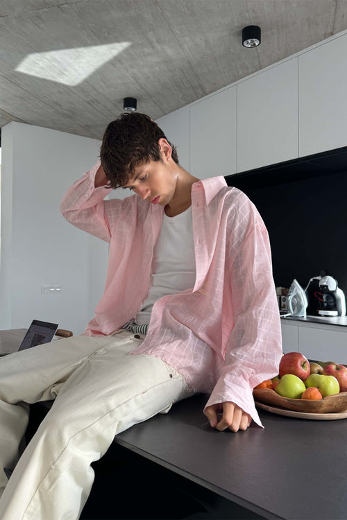 70s Summer Salmon Shirt