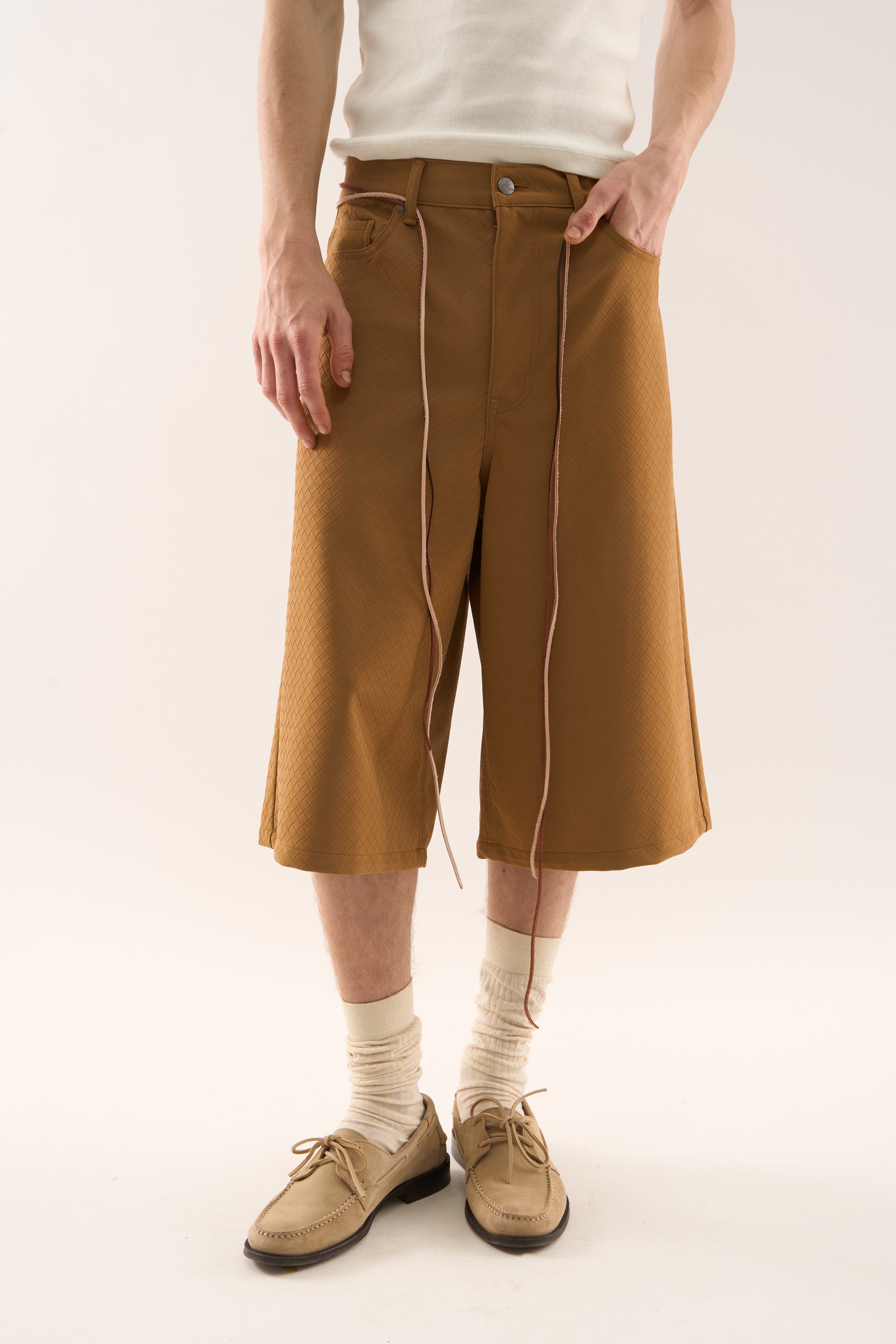 Braided Camel Jumbo Shorts